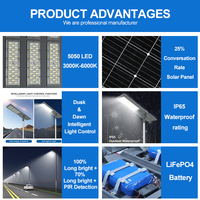 Farola Solar Integrada de Aluminio para Exteriores de Alta Calidad Alltop, Impermeable IP65, 200W 300W SMD, Todo en Uno LED