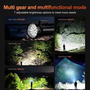 65W PD 快充探照灯 150000LM 24 XPH70 2 高功率远距离大容量电池专业聚光灯 - Product Image 3