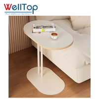Table d'appoint ovale en forme de C mobile pour chambre à coucher, chevet, bureau d'ordinateur, salon - Offre spéciale sur les quincailleries de meubles