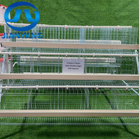 Cage à poules pondeuses de type A galvanisée à longue durée de vie, 3 niveaux, capacité 120 poules, pour l'élevage