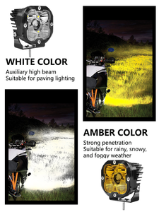 Luces LED Cúbicas <span class=keywords><strong>de</strong></span> 3 Pulgadas, Súper Brillantes, Accesorios Todoterreno 4X4, <span class=keywords><strong>Luz</strong></span> Antiniebla <span class=keywords><strong>de</strong></span> Haz Puntual y Amplio, Color Ámbar/Amarillo/Blanco - Product Image 2