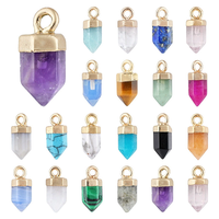 Pendentif en améthyste conique 6x14mm, pierre naturelle, pointe hexagonale, pour la fabrication de bijoux