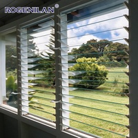 Fenêtres à persiennes modernes Rogenilan à double vitrage, réglables et ventilées, en aluminium extérieur avec vitrage Low-E