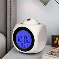 Nouvelle horloge numérique à commande vocale électronique avec projection, affichage au plafond, moniteur de température, fonction snooze, horloge de bureau