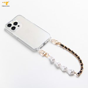 Accessoire <span class=keywords><strong>de</strong></span> <span class=keywords><strong>bijoux</strong></span> personnalisé <span class=keywords><strong>de</strong></span> style coréen perle amovible et dragonne en cuir pour téléphones portables charme élégant - Product Image 4