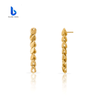 Anting-anting Hoop Daun Marquise Perak S925 Laris Manis