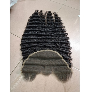 VCHAIRVIETNAM Brazilian Virgin Human Hair Extension Cuticle Aligned <b>Deep</b> <b>Wave</b> Frontal Closure Raw Vietnamese <b>Wig</b> - Product Image 1