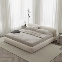Lit Rembourré GEDO Moderne Minimaliste Italien 2026 en Tissu Faux Cuir Avec Matelas en Latex Lit Confortable