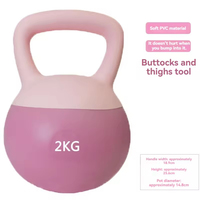 Kettlebell Ecológico de PVC Relleno de Arena Suave, Resistente, con Agarre Antideslizante, para Ejercicios de Glúteos, Sentadillas y Parte Inferior del Cuerpo en Casa