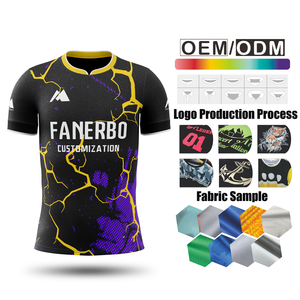Uniforme de equipo personalizado OEM con sublimación jacquard para partidos, camiseta de fútbol para hombre, poliéster transpirable. - Product Image 1
