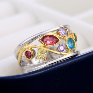 Anello da donna con pietre multicolori, stile estivo, elegante gioiello di tendenza, accessorio quotidiano, idea regalo - Product Image 6