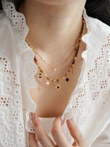 שרשרת תליון עבודת יד עם חרוזים בסגנון ג'וג'ו בוהו, אבן טבעית עין הנמר, תליוני שמש וכוכב, שכבות מתכווננות, תכשיטים לנשים, סיטונאי - Product Image 6