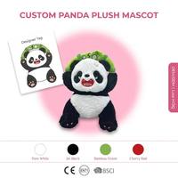Maskot Panda Plushie Custom Isi Kapas PP Super Lembut Nyaman Bordir OEM/ODM MOQ Rendah Hadiah Ulang Tahun Anak Pereda Stres