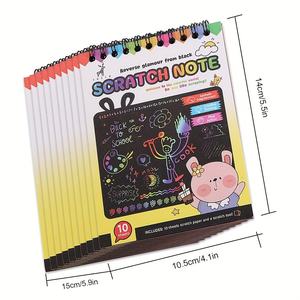 Kits de Arte de Scratchboard DIY deslumbrantes para niños, <span class=keywords><strong>libro</strong></span> de rasguños de grafiti creativo, herramienta de aprendizaje interactiva divertida - Product Image 1