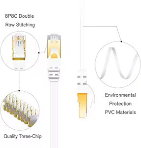 Tốc độ cao 5m LAN Cáp 40gbps 2000MHz RJ45 che chắn 32AWG cat8 phẳng mạng internet đồng <span class=keywords><strong>Ethernet</strong></span> Cáp cho chơi game PC Xbox - Product Image 3