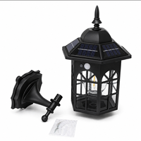 Lanterne murale solaire à détecteur de mouvement LED, petite, étanche, pour extérieur, véranda, jardin, style vintage, alimentée par batterie, pour entrée et patio