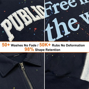 เสื้อฮู้ดดี้แบบมีซิป 1/4 สำหรับผู้ชาย  รับผลิตแบบ OEM/ODM  สีสันหลากหลาย  ปักลาย 3 มิติ  พิมพ์ลายสกรีน  ปักลายด้วยมือ - Product Image 2