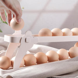Wholesale 2-Tier Auto Rolling Eggs <b>Storage</b> <b>Box</b> New Design Kitchen Refrigerator Dispenser <b>Bins</b> - Product Image 4