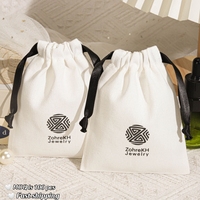 Vente en gros OEM Sac à cordon écologique en coton et lin Logo personnalisé imprimé Cadeau parfum cosmétique Pochette anti-poussière en coton