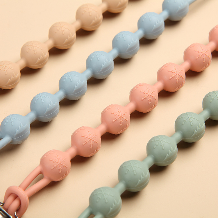 New Style Chic Bohemian Style Silicone Beads Daisy Smile Face School Day Lanyard Key Chain Image 5