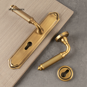 Puxador de Porta Moderno em Latão Sólido com Placa Traseira Extra Longa em Bronze Escovado, Compatível com ADA para Banheiro e Quarto - Product Image 5