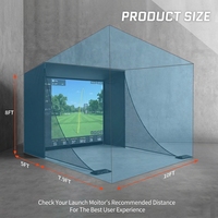 Enceinte de simulateur de golf 11'x8' avec écran anti-impact, cage occultante, rembourrage en mousse, barrière latérale en filet, facile à assembler