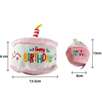 Jouets en peluche souples et couineurs de haute qualité, motif gâteau d'anniversaire de dessin animé, pour fêtes d'anniversaire de chiens, vente en gros