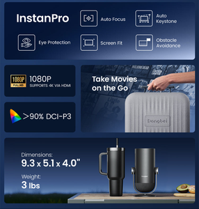 Proiettore Mini Dangbei <span class=keywords><strong>Freedo</strong></span> con Batteria, Google TV Ufficiale, Supporto 4K, Risoluzione Nativa 1080P, Proiettore Portatile 165 °   Proiettore Gimbal - Product Image 4