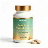 Comprimés personnalisés de sélénium et vitamine E 60μg 85mg, supplément de levure de sélénium pour adultes, soutien à la santé immunitaire, OEM ODM Marque Privée