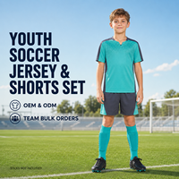 Ensemble de maillot et short de football personnalisés pour jeunes, col en V, uniforme de sublimation pour l'entraînement de football junior et les compétitions de club