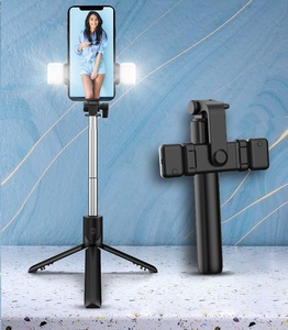 R1s Pro đôi mini ánh sáng Tripod Selfie <span class=keywords><strong>Stick</strong></span> gấp chức năng bổ sung thép không gỉ + ABS 700mm mở rộng chiều dài 10m làm việc - Product Image 5