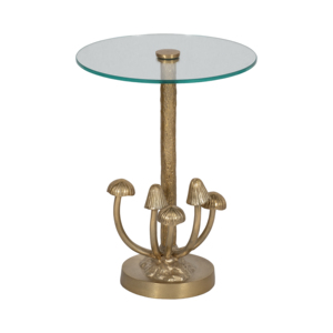 Tavolino Moderno da Salotto con Piano in Vetro e Base Dorata, Tavolino Decorativo per Soggiorno, Camera da Letto e Comodino - Product Image 1