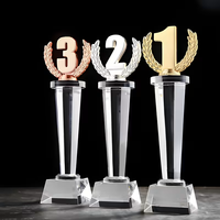 Plaque en cristal personnalisée, trophée numéro 1 2 3, récompense pour anniversaire, souvenir en verre K9 avec gravure de logo