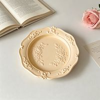 Moule en silicone pour plateau en dentelle gaufrée de style vintage européen, rond et ovale, pour la fabrication de plateaux de rangement en plâtre et de sous-verres en résine