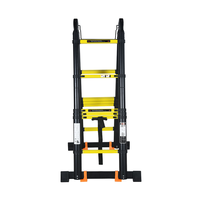 Échelle télescopique pliante multifonctionnelle en alliage d'aluminium avec tapis antidérapant – Conception droite rétractable épaissie pour appartement