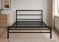 Cama de tubo de hierro con recubrimiento de polvo negro