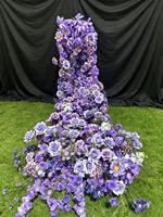 Mur de fleurs artificielles en soie faites à la main, effet cascade, pour centres commerciaux et décorations de Noël extérieures – Vente en gros