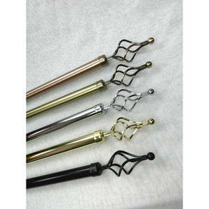 Set di 12 aste per tende regolabili in ottone antico 120-210cm per dormitori senza anelli - Product Image 1