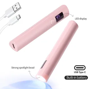 LULAA โคมไฟเล็บ LED UV แบบพกพาขนาดเล็กแบบสองด้าน แบตเตอรี่แบบชาร์จได้ เครื่องมือดันเล็บสำหรับเจลทุกชนิด อบแห้งยาทาเล็บ ทำเล็บ - Product Image 5