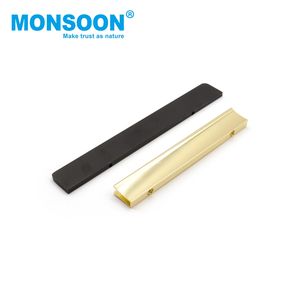 Hardware Door Flush Pull <b>Handles</b> Zinc Alloy Lever Concealed <b>Handle</b> for <b>Wardrobe</b> Kitchen Cabinet Drawer Eco-Friendly <b>Black</b> Gold - Product Image 1