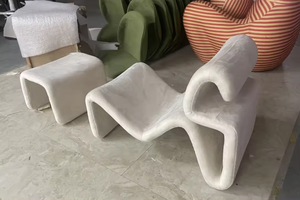 Huibolin Designer Abstract Lines <strong>Fold</strong> and Etcetera Bend Bendy Lounge <strong>Chair</strong> Fiberglass Profiled Lounge <strong>Chair</strong> - Product Image 2