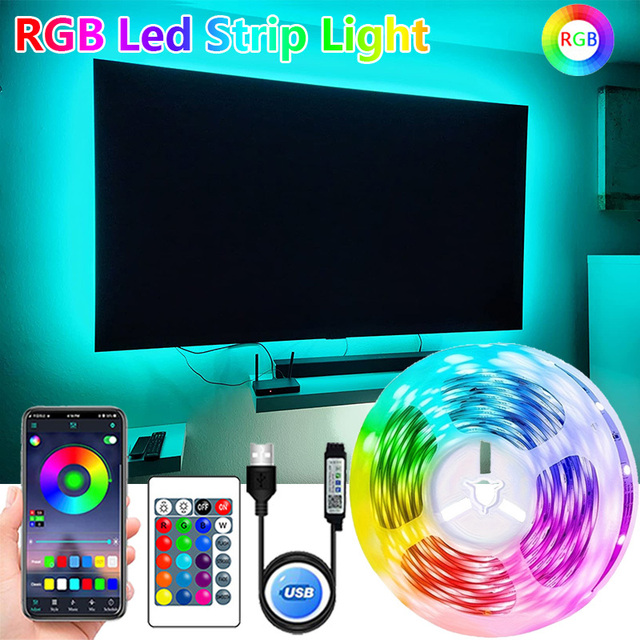 RGB LED Strip Lights 5V USB for SMD 5050 Flexible APP Control Color Change IR Remote CE Certified TV Backlight Room