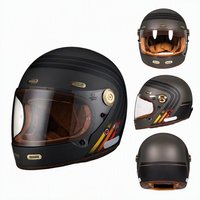 Nuevo Casco de Motocicleta Unisex de Fibra de Carbono Retro Integral con Certificación 3C, Apto para Todas las Estaciones, Estilo Cruiser y de Carreras