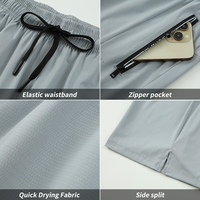 Shorts de sport athlétiques pour hommes, légers, à séchage rapide, avec taille élastique, pour la course à pied et l'entraînement, avec poches