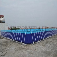 Vente chaude 2025 au-dessus du sol en acier inoxydable cadre métallique piscine rectangulaire carré anneau structurel PVC grande piscine