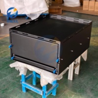 Modèle d'usine personnalisé, revêtement noir avec deux tiroirs coulissants, panneau en aluminium, tiroir de rangement en aluminium pour camping-car, camion