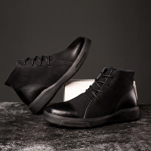 커스텀 로고 2024년 신상 남성 패션 스트릿웨어 PU 미드탑 앵클 부츠 남성 캐주얼 신발 부츠 - Product Image 6