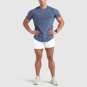 Custom screen printing blank t shirt high quality gym sports workout wear mens wholesale t shirt