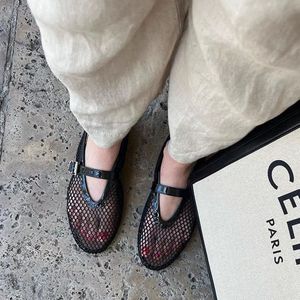 QuiteS 2026 Nuove <span class=keywords><strong>Scarpe</strong></span> Casual da Donna in Pelle con Rete Traforata, Fibbia in Pelle, Slip-On a Strato Singolo, Suola Piatta, Moda - Product Image 2