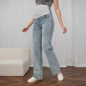 Leggings <span class=keywords><strong>Premaman</strong></span> All'Ingrosso, Jeans Traspiranti Casual da Donna, Jeans <span class=keywords><strong>Premaman</strong></span> a Vita Alta Vestibilità Comoda, Pantaloni per Uso Quotidiano - Product Image 3